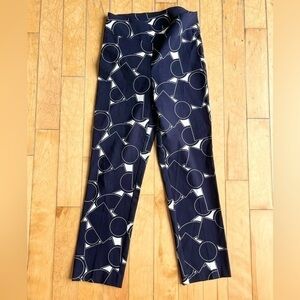 Joseph Ribkoff Navy Blue and White Geometric Pants Size 6